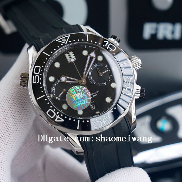 

2020 sea ceramic bezel aqua watches terra men sport chronograph wristwatches james bond 007 boss timing master mens watch d3035, Slivery;black