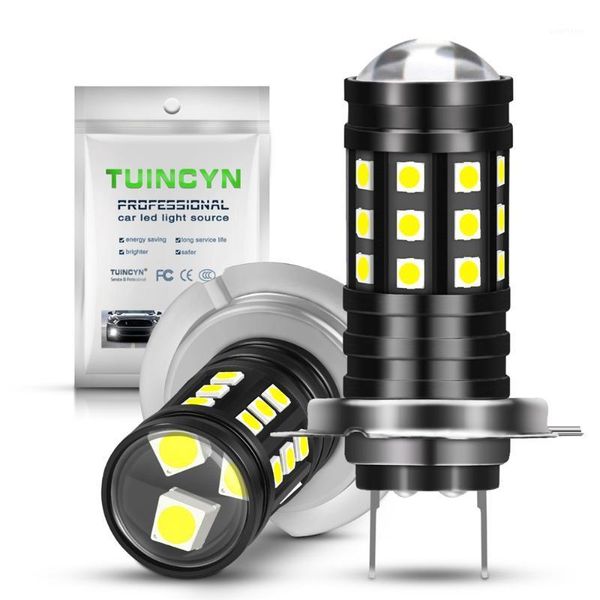 

2pcs h8/h10/h7/h16 led fog light bulb day running light replacement 3030 27smd 6000k white extremely bright drl bulbs 12v-24v1