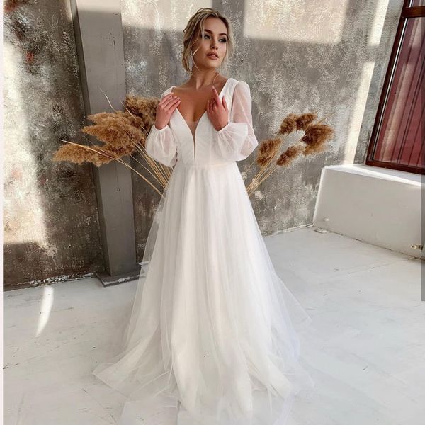 

2021 new light gowns beach novice dressed as a wedding gown soiree bride to be bloated long sleeves q77x, Blue;red