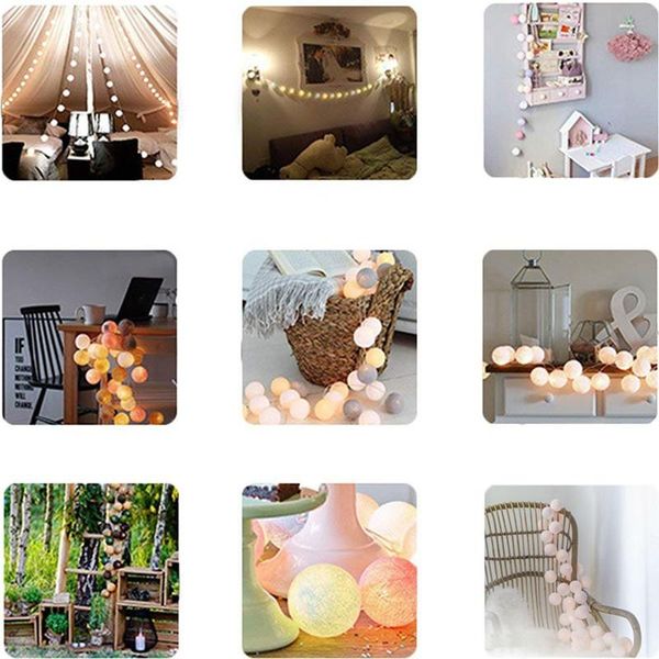 

2 м 5 м светодиодный ватный шар гирлянды огни струны рождественские рождества outoodiy праздник свадьба вечеринка кроватки сказочные огни ук