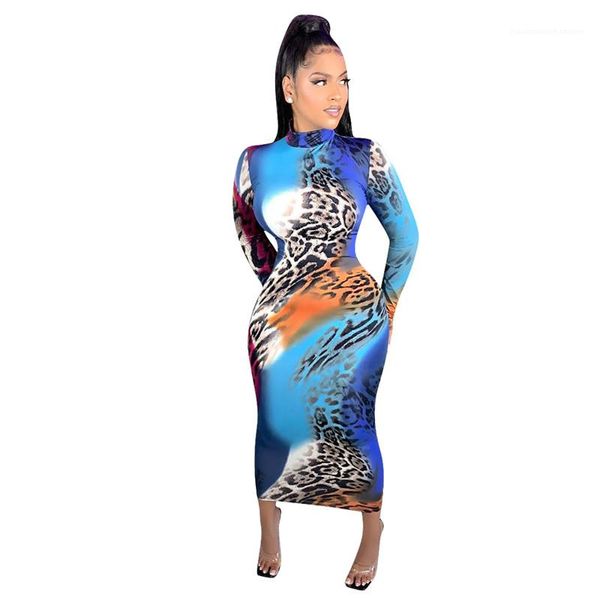 

leopard printed womens dresses fashion crew neck slim womens clothes designer womens skinny dresses casual, Black;gray