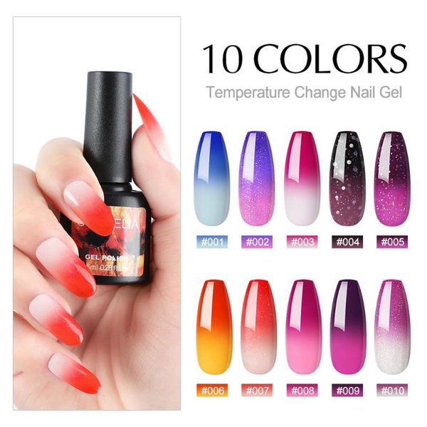 

nail gel coscelia 8ml polish thermal temperature color changing uv hybrid varnish soak off led lacquers, Red;pink