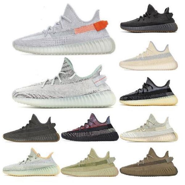 

wholesale kanye running shoes for mens womens static black refective earth tail-light zebra men women trainers sports sneakers size 36-48