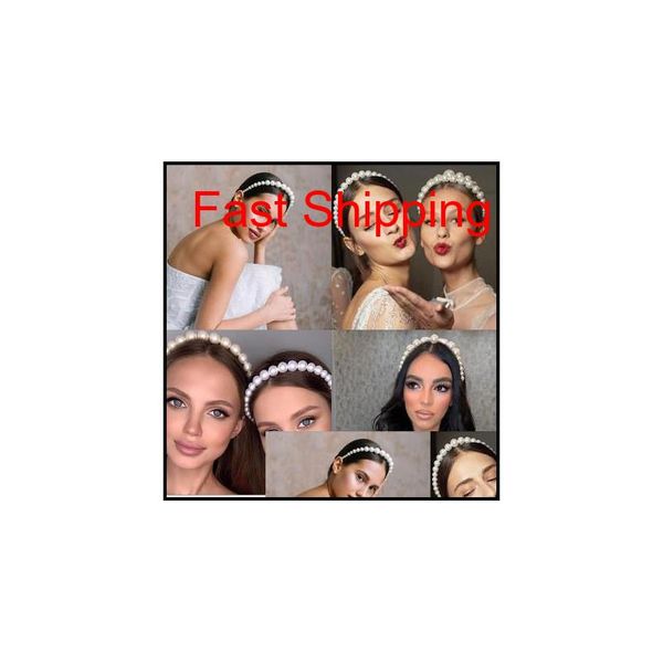 

temperament headband ins wind trendy romantic pearl hairpin hair accessories headband 2 colours ship 2pcs cxwe3 rgzw7 aiunz ur5zg oddec, Black;brown