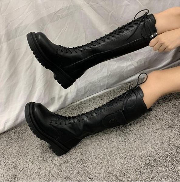 

white ankle boots shoes round toe lace up boots-women platform thigh high heels high luxury designer low ladies, Black