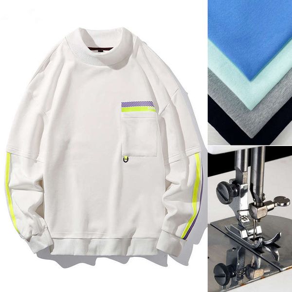 

men's sweatshirt hip hop half high collar street stripe print casual sports top, Gray