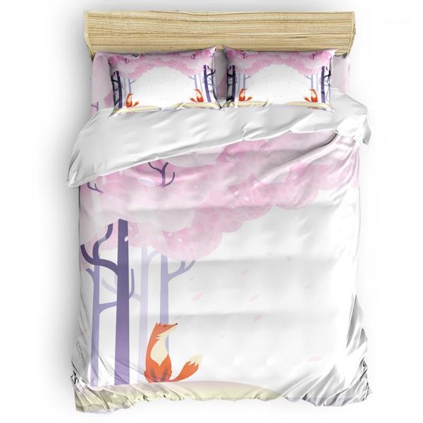 

illustration cherry blossom duvet cover set warm and comfortable bed sheet bedroom comforter set 2/3/4pcs bedding1