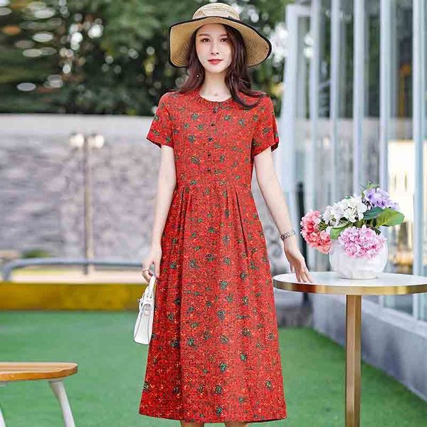 

2021 new women summer print dresses o-neck casual short sleeve plus size 5xl vintage robe femme vestidos zn4r, Black;gray