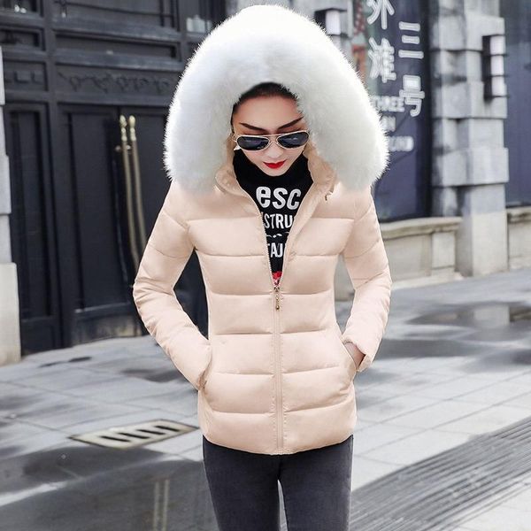 

women's down & parkas zity plus size s -6xl women winter coat fake fur collar woman parka short outwear warm jacket female, Black