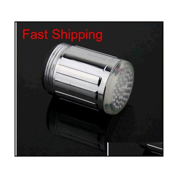 

150pcs/lot new fashion 3-color water glow tap led faucet light temperature sensor wit qylwqw sports2010