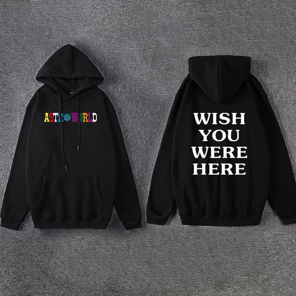 

aw19 men's sweater hoodie sweater american rapper astroworld, Black