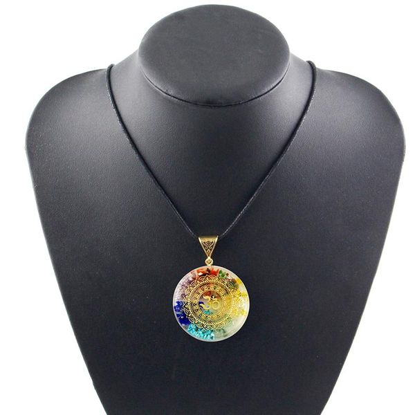 

orgonite pendant om symbol necklace chakra healing energy necklace meditation jewelry handmade professional dropshipping, Silver