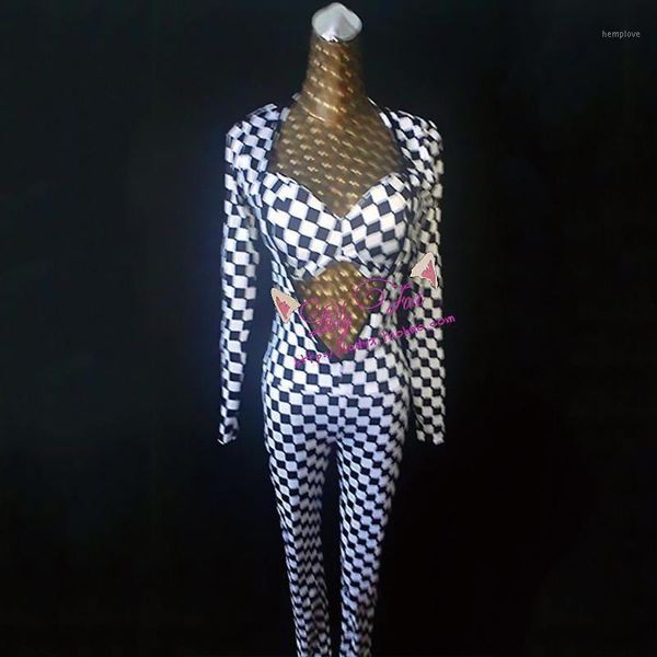 

plaid jumpsuit bikini secy gogo dance costume for women nightclub costume pole dance clothes carnival festival clothing vdb19991, Black;red