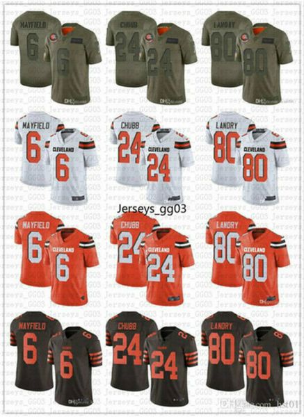 

мужчины женщины молодежи клевев коричневый nfl nick 24 chubb baker 6 mayfield jarvis 80 ландкость футбол джетки на заказ arapord, Black;red