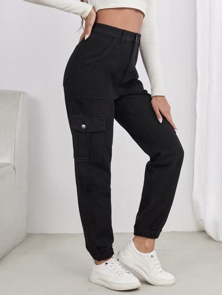 

high waisted zip up jogger jeans 66hu#, Blue