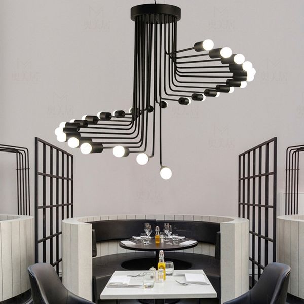 

Nordic Industrial Retro Chandelier Simple Living Room Cafe Bar Restaurant LOFT Staircase Screw Lamp For Vintage Home Decor avize