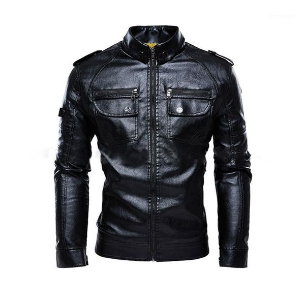 

men's fur & faux leather jacket men coats pu outerwear business winter leahter male outwear overcoats1, Black
