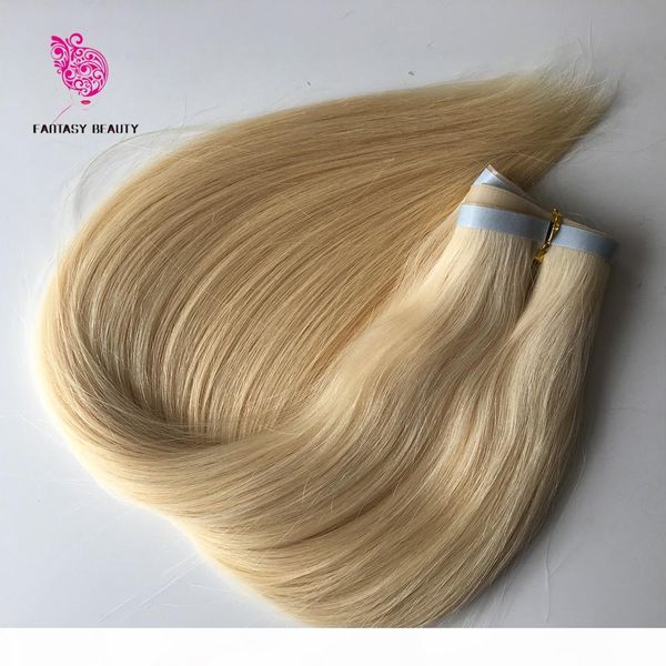 

uncut 100g 18inches to 30 incehs #613 straight peruvian remy pu tape skin weft tape in hair extensions in stock, Black