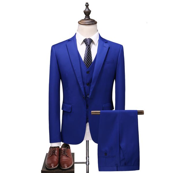 

2021 blue-and-black suit classic wedding dress male suits (jacket vest pants) ssew, White;black