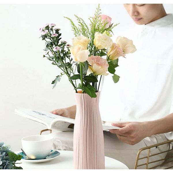 

plastic flower vase decoration home white vases imitation ceramic vase flower pot decoration nordic style flower basket d1 wmtmcg