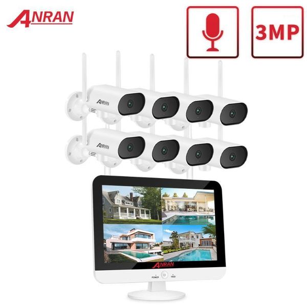 

anran 3mp pan&tilt camera security surveillance camera kit 13-inch wireless monitor nvr system wifi audio cctv kit1
