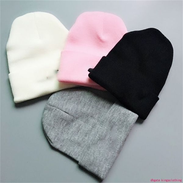 

autumn and winter beanie pure color knitted hat men and women fashion casual hats pa0o, Blue;gray