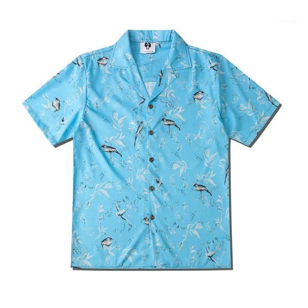 

2020 hi hop harajuku couples wear summer casual men women shirts big mouth frog print lapel loose short sleeve shirt streetwear1, White;black