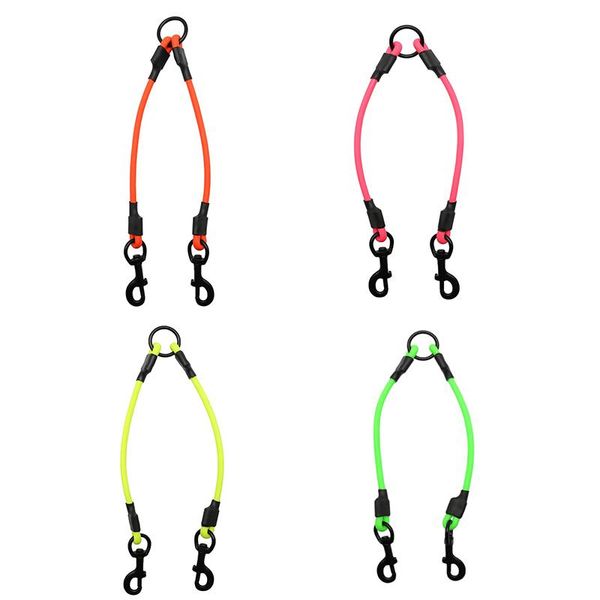 

pvc material two dogs leash waterproof dog leashes short 2 dogs round rope pet lead outdoor easy to clean double dog leads