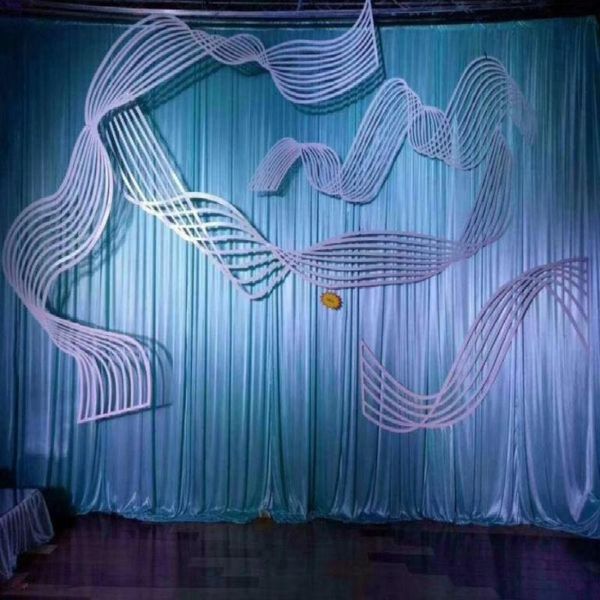 

iron ribbon wedding window display stage background decorations