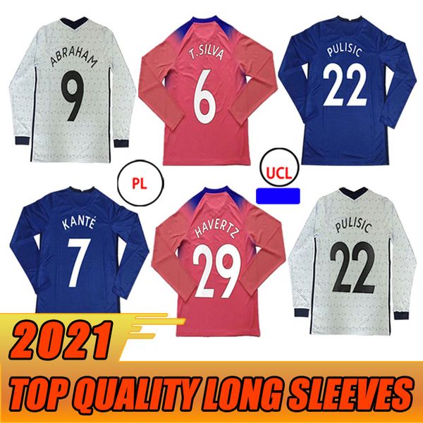 

20 21 pulisic soccer jerseys werner ziyech 2020 2021 havertz football shirt abraham kante chiilwell mens long jersey mount, Black;yellow