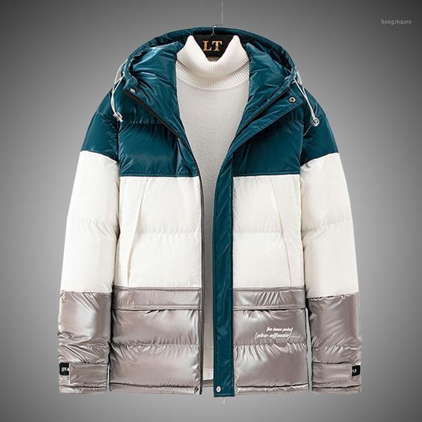 

patchwork down jacket men coat 2020 new winter down coats mens thick warm puffer jacket streetwear outerwear winter clothing1, Black