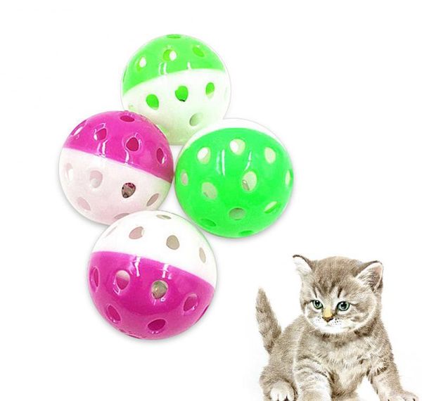 

cute cat dog toys colourful hollow ball with small bell wholesale pet pu jllcxa home003
