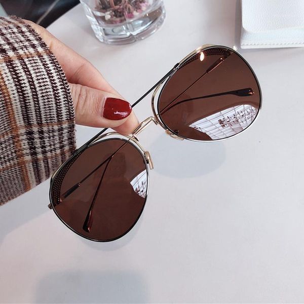 

punk pilot women men sunglasses 2020 fashion shades for women clear lens fishing sunglasses female metal eyewear uv400 oculos1, White;black