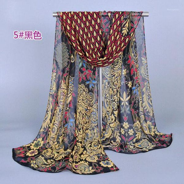 

scarves msaiss 160*50cm women chiffon silk scarfs spring polyester print flowers peacock summer shawls and hijabs1, Blue;gray