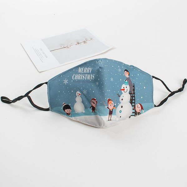 

printed xmas face masks christmas anti dust fog snowflake mouth cover breathable washable reusable part