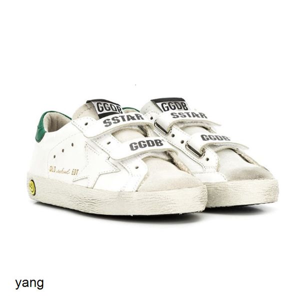 

autumn winter new leather children's old dirty men's and women's casual board shoes green tail velcro 5htv