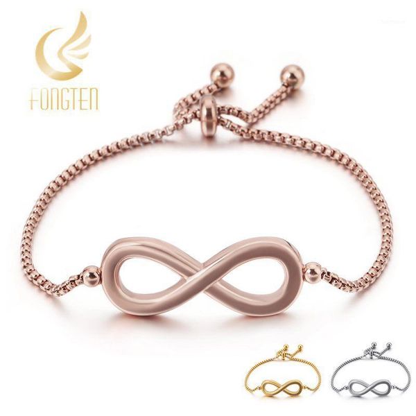 

infinity endless link chain bracelet women adjustable charm bangle1, Black