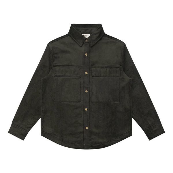

long sleeve corduroy trucker jacket dark green relaxed fit overshirt, Black;brown