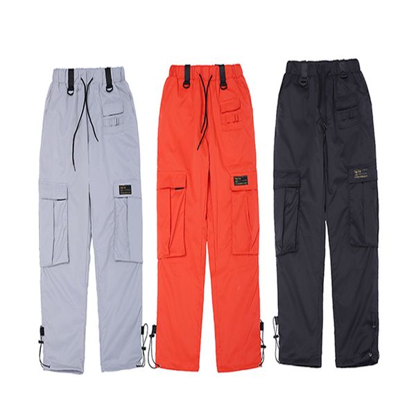 

2021 19ss hip-hop men stretching out high-street casual jogging sports pants multi-decorative black pockets zilf