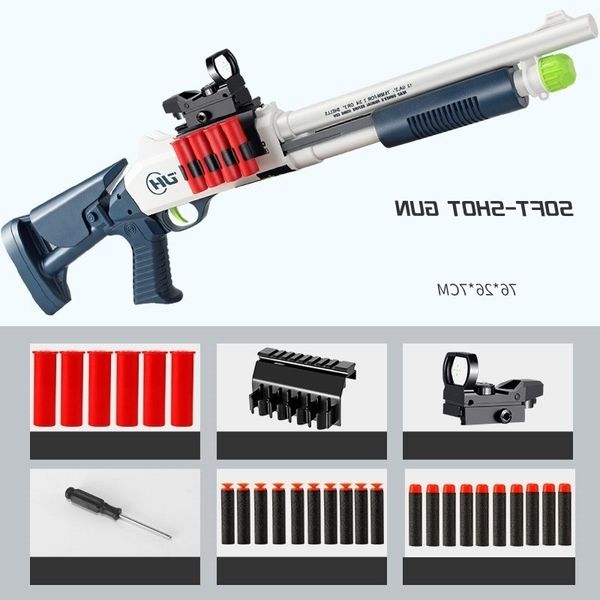 

5444child xm1014 shell ejection throwing manual rifle soft bullet gun toy weapon plastic blaster armas for boys outdoor gift