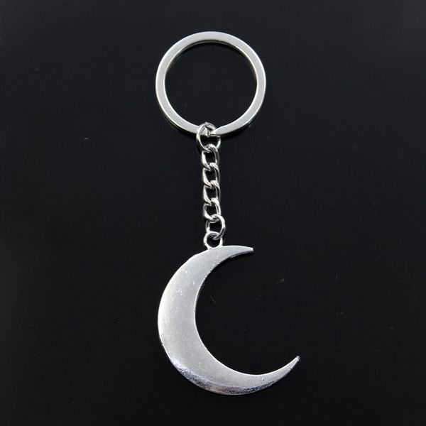 

fashion keychain 44x33mm big moon pendants diy men jewelry car key chain ring holder souvenir for gift, Silver