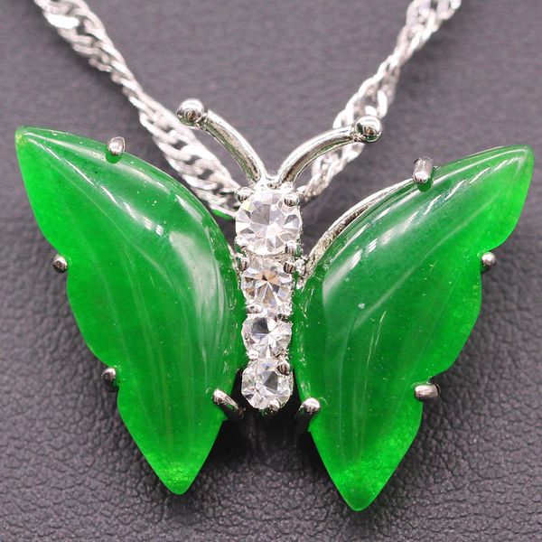 

pendant silver chain fashion7i7mcrystal necklace women jade butterfly fashion jewelry new1pe3