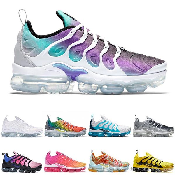 

mens designer shoes tn plus racer blue university red women mens running sports spirit rainbow men sneakers trainer ing, White;red