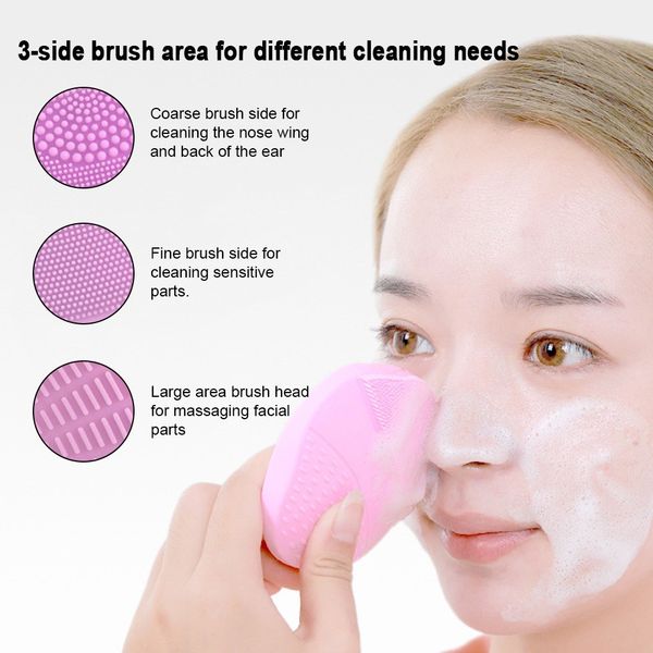

ultrasonic face cleansing brush silicone cleaning device massage skin deep cleaning rechargeable waterproof face cleanser