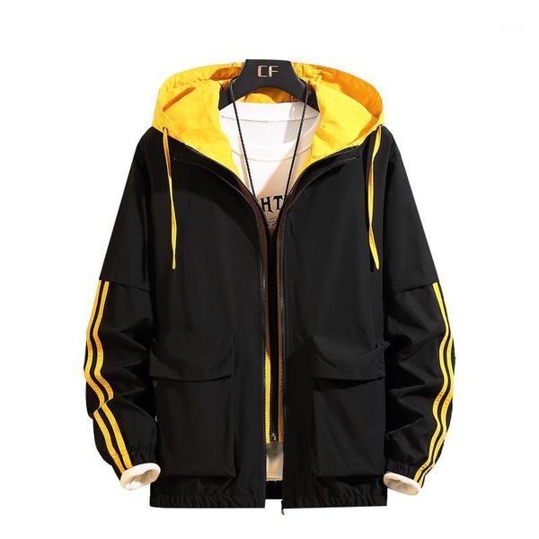 

jacket men 2020 spring new loose tooling wind coat retro casual teen jackets hip hop streetwear oversized jacket coat male1, Black;brown