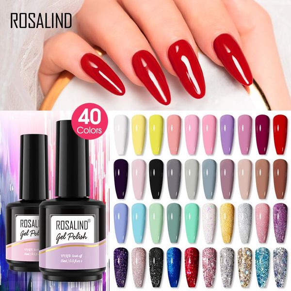 

nail gel rosalind15ml polish glitter soak off manicure uv led lamp for art design varnishes base gellak, Red;pink