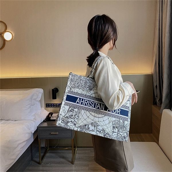 

85% off shop for sale canvas portable tote bag women's 2022 new trendy version ins net red and foreign style, one shoulder to go out, v
