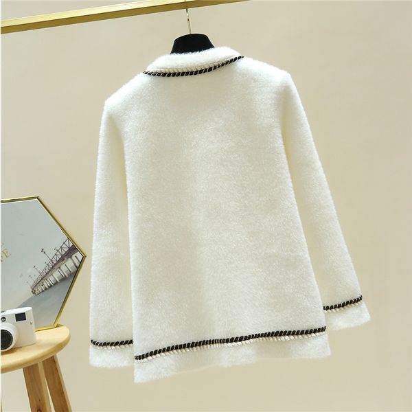 

thick cardigan sweet oversized plus large size female woman blouses winter women's sweaters clothing latest spring k0556 201203, White;black
