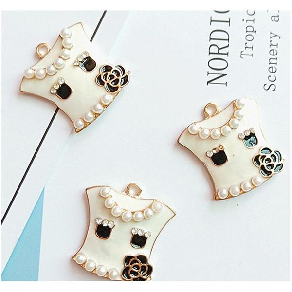 

cute dress camellia diy jewelry charms necklace bracelet mini pendant jewelry making components sqcbqk dh_seller2010, Bronze;silver