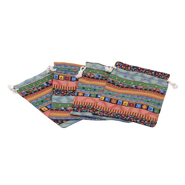 

gift wrap 4pcs cotton bags 13*18cm flower design jewelry charge display packing drawstring pouches small high quality